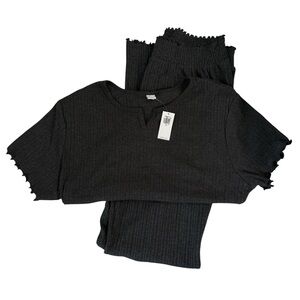 Old Navy Dark Gray Ribbed Two-Piece Set